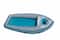 9ft. Inflatable Gray & Blue Classic Boat Cruiser Pool Float with Cooler